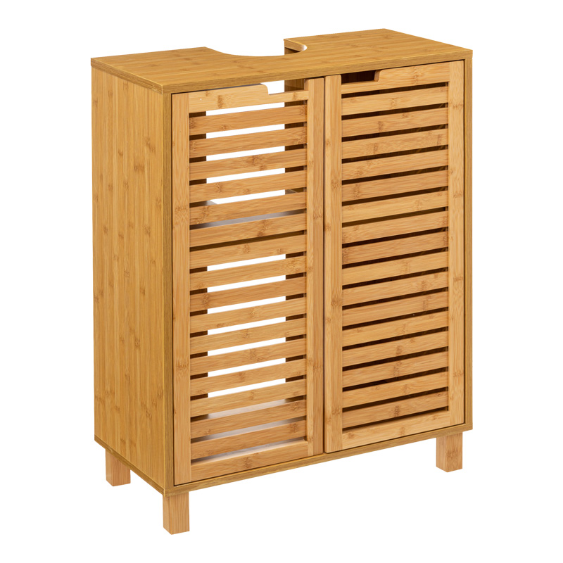 Πάγκος-ντουλάπι μπάνιου Sicela pakoworld χρώμα φυσικό 60x28x80εκ-199-000509