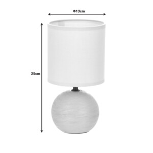 Επιτραπέζιο φωτιστικό PWL-1210 pakoworld Ε14 60W κεραμικό γκρι Φ13x25εκ-199-000514