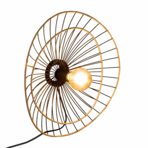 Φωτιστικό τοίχου-απλίκα Alara pakoworld E27 40W χρυσό-μαύρο Φ45x11εκ-199-000541