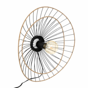 Φωτιστικό τοίχου-απλίκα Alara pakoworld E27 40W χρυσό-μαύρο Φ45x11εκ-199-000541