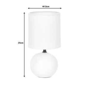 Επιτραπέζιο φωτιστικό PWL-1210 pakoworld Ε14 60W κεραμικό σε λευκό gloss χρώμα Φ13x25εκ-199-000576