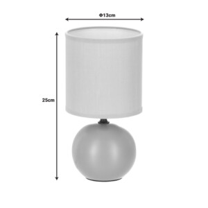 Επιτραπέζιο φωτιστικό PWL-1210 pakoworld Ε14 κεραμικό σε γκρι απόχρωση Φ13x25εκ-199-000582