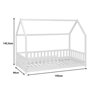 Παιδικό κρεβάτι Sleepy pakoworld τ.Montessori ξύλο πεύκου σε λευκή απόχρωση 90x190εκ-199-000635