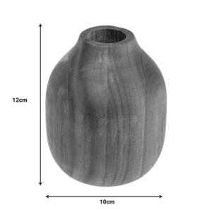 Βάζο Strezio pakoworld ξύλο ακακίας σε φυσική-καρυδί απόχρωση Φ10x12εκ-199-000638