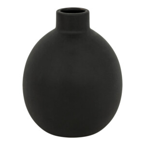 Βάζο Rianzo pakoworld κεραμικό σε μαύρη απόχρωση Φ14.5x18εκ-199-000647