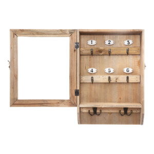 Κλειδοθήκη τοίχου Keledy pakoworld ξύλο ελάτου σε φυσική απόχρωση 26.4x8x38εκ-199-000669