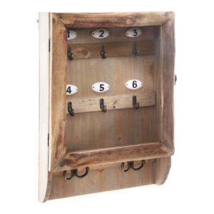 Κλειδοθήκη τοίχου Keledy pakoworld ξύλο ελάτου σε φυσική απόχρωση 26.4x8x38εκ-199-000669