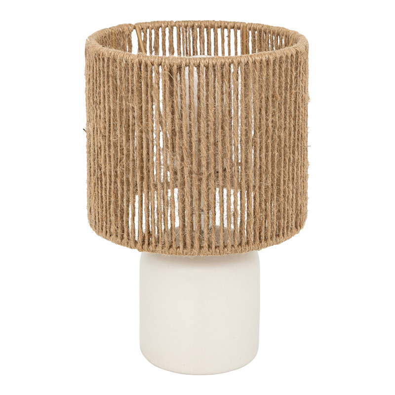 Επιτραπέζιο φωτιστικό Leyda pakoworld κεραμικό σε λευκή-φυσική απόχρωση Φ16x24εκ-199-000677