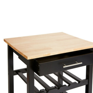 Τρόλεϊ-Ραφιέρα Claude pakoworld mdf μαύρο - φυσικό  58x48x87.5εκ-199-000686