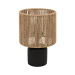 Επιτραπέζιο φωτιστικό Leyda pakoworld κεραμικό σε μαύρο-φυσική απόχρωση Φ16x24εκ-199-000689