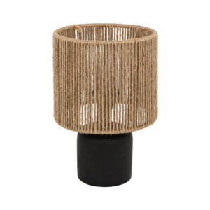 Επιτραπέζιο φωτιστικό Leyda pakoworld κεραμικό σε μαύρο-φυσική απόχρωση Φ16x24εκ-199-000689