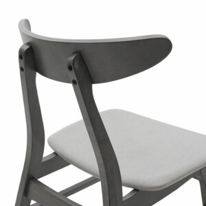 Tραπεζαρία Benson - Orlean pakoworld σετ 5τμχ rustic grey - ύφασμα γκρι 80x80x75εκ-200-000179