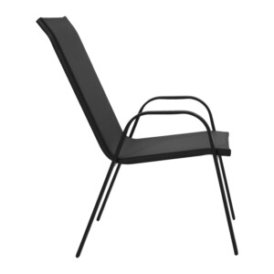 Τραπεζαρία Calan-Watson σετ 3τεμ pakoworld μέταλλο μαύρο-textilene μαύρο Φ60x70εκ-200-000305