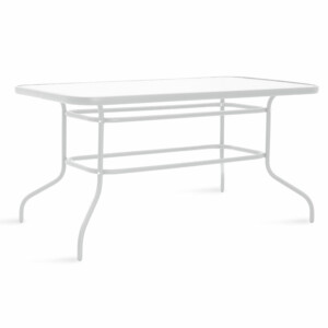 Τραπεζαρία Valor-Calan Β σετ 5τεμ pakoworld μέταλλο λευκό-textilene καφέ 140x80x70εκ-200-000317