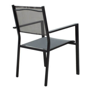 Τραπεζαρία κήπου Nares-Moly σετ 7τεμ pakoworld αλουμίνιο μαύρο-textilene γκρι-200-000379