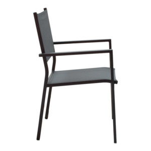 Τραπεζαρία κήπου Nares-Moly σετ 7τεμ pakoworld αλουμίνιο μαύρο-textilene γκρι-200-000379