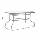 Τραπεζαρία Ensure-Calan σετ 7τεμ pakoworld μέταλλο-textilene καφέ-200-000384