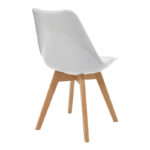 Τραπεζαρία Balou-Gaston σετ 5τεμ pakoworld MDF και pp σε λευκή-φυσική απόχρωση Φ100x73εκ-200-000472