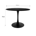 Τραπεζαρία Balou-Julita σετ 5τεμ pakoworld MDF και pp σε μαύρη-φυσική απόχρωση Φ100x73εκ-200-000473