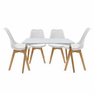 Φοιτητικό πακέτο επίπλων τραπεζαρίας Natali-Gaston pakoworld σετ 5 τμχ 120x80x76εκ-200-000591