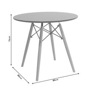 Τραπεζαρία Julita pakoworld σετ 5τεμ σε απόχρωση μαύρο-φυσικό Φ80x73εκ-200-000629