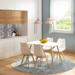 Tραπεζαρία Natali-Gaston σετ 5τμχ λευκό σε απόχρωση λευκό-φυσικό 120x80x73εκ-200-000635