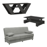 Φοιτητικό πακέτο επίπλων σαλονιού New Living 9 pakoworld σετ 3 τμχ-200-000684