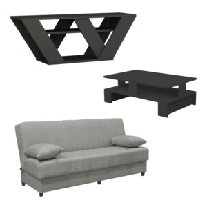 Φοιτητικό πακέτο επίπλων σαλονιού New Living 9 pakoworld σετ 3 τμχ-200-000684