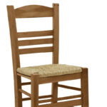 Καρέκλα καφενείου με ψάθα Ronson-Charchie pakoworld καρυδί ξύλο 42x40x89εκ-200-000741