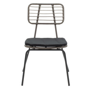 Τραπεζαρία Naoki - Kliton σετ 5τεμ pakoworld ανθρακί αλουμίνιο και μέταλλο σε μαύρη απόχρωση 80x80x74εκ-200-000786