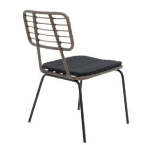 Τραπεζαρία Naoki - Kliton σετ 5τεμ pakoworld ανθρακί αλουμίνιο και μέταλλο σε μαύρη απόχρωση 80x80x74εκ-200-000786