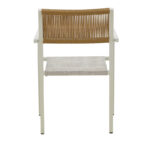 Τραπεζαρία Savor-Kliton σετ 3τεμ pakoworld λευκό αλουμίνιο και rattan σε φυσικό χρώμα 80x80x74εκ-200-000788