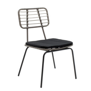 Τραπεζαρία Naoki - Kliton σετ 3τεμ pakoworld ανθρακί αλουμίνιο και μέταλλο σε μαύρη απόχρωση 80x80x74εκ-200-000789