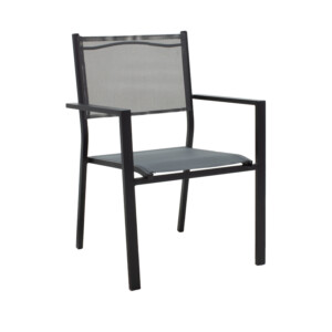 Τραπεζαρία Moly - Kliton σετ 5τεμ pakoworld ανθρακί και μαύρο αλουμίνιο-textilene σε ανθρακί απόχρωση 80x80x74εκ-200-000813