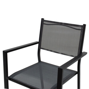 Τραπεζαρία Moly - Kliton σετ 5τεμ pakoworld ανθρακί και μαύρο αλουμίνιο-textilene σε ανθρακί απόχρωση 80x80x74εκ-200-000813