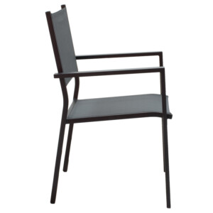 Τραπεζαρία Moly - Kliton σετ 3τεμ pakoworld ανθρακί και μαύρο αλουμίνιο-textilene σε ανθρακί απόχρωση 80x80x74εκ-200-000814