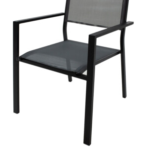 Τραπεζαρία Moly - Kliton σετ 3τεμ pakoworld ανθρακί και μαύρο αλουμίνιο-textilene σε ανθρακί απόχρωση 80x80x74εκ-200-000814