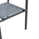 Τραπεζαρία Moly - Kliton Ι σετ 5τεμ pakoworld ανθρακί αλουμίνιο και textilene σε ανθρακί απόχρωση 80x80x74εκ-200-000815