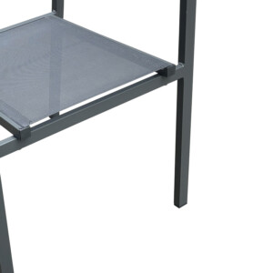 Τραπεζαρία Moly - Kliton Ι σετ 5τεμ pakoworld ανθρακί αλουμίνιο και textilene σε ανθρακί απόχρωση 80x80x74εκ-200-000815