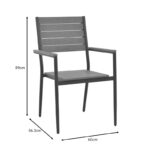 Τραπεζαρία Uplift-Kliton σετ 5τεμ pakoworld ανθρακί αλουμίνιο και plywood σε γκρι απόχρωση 80x80x74εκ - Image 14