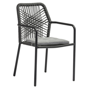 Τραπεζαρία Kliton-Kherson σετ 5τεμ pakoworld αλουμίνιο σε ανθρακί απόχρωση 80x80x74εκ-200-000846