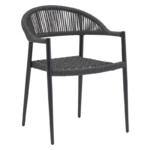 Τραπεζαρία Freiburg-Kliton A σετ 5τεμ pakoworld αλουμινίου και σχοινί σε ανθρακί απόχρωση 150x80x74εκ-200-000848