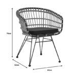 Τραπεζαρία Kliton-Naoki B σετ 5τεμ pakoworld ανθρακί αλουμίνιο και μέταλλο σε μαύρη απόχρωση 80x80x74εκ - Image 12