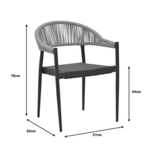 Τραπεζαρία Kliton- Elation σετ 5τεμ pakoworld αλουμίνιο σε ανθρακί απόχρωση 80x80x74εκ - Image 13