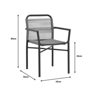 Τραπεζαρία Kliton-Clutch σετ 5τεμ pakoworld αλουμίνιο σε ανθρακί απόχρωση 80x80x74εκ - Image 13