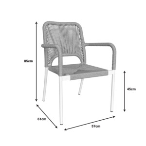 Τραπεζαρία Kliton-Norture σετ 7τεμ pakoworld αλουμίνιο σε λευκή απόχρωση 150x80x74εκ-200-000870