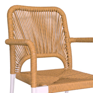 Τραπεζαρία Nares-Norture B σετ 7τεμ pakoworld λευκό αλουμίνιο και plywood σε φυσική απόχρωση 180x90x72.5εκ-200-000931