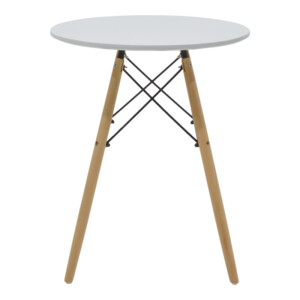 Τραπεζαρία Aurora-Julita pakoworld σετ 3τεμ pp-mdf σε γκρι-λευκό-φυσική απόχρωση Φ60x73εκ-200-000977