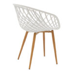 Τραπεζαρία Ezra-Julita pakoworld σετ 3τεμ pp-mdf σε λευκό-φυσική απόχρωση Φ80x73εκ-200-000990