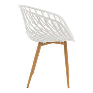 Τραπεζαρία Ezra-Julita pakoworld σετ 5τεμ pp-mdf σε λευκό-φυσική απόχρωση Φ80x73εκ-200-000991